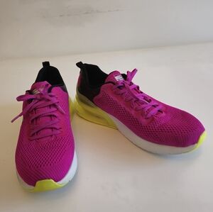 Skechers Women's Skech Air Pink Yellow Running Training Sneakers Size 10
